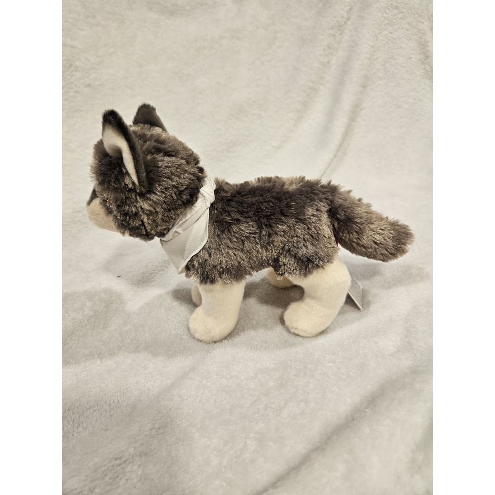 Douglas NWT 4036 8in Ashes Wolf Plush Dog Grey White Bandana